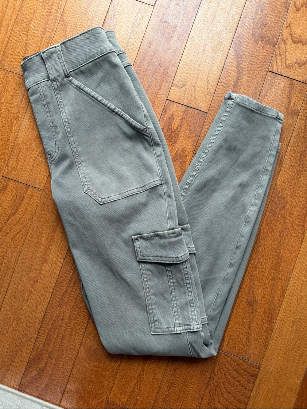 SPANX Cargo Slim Jeans in Olive Green